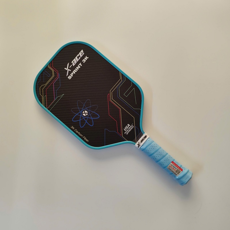 Vợt Pickleball X-Ace Sprint 3K carbon tặng kèm bóng và cuốn cán, trọng lượng 230g, bề mặt nhám bám bóng tối ưu