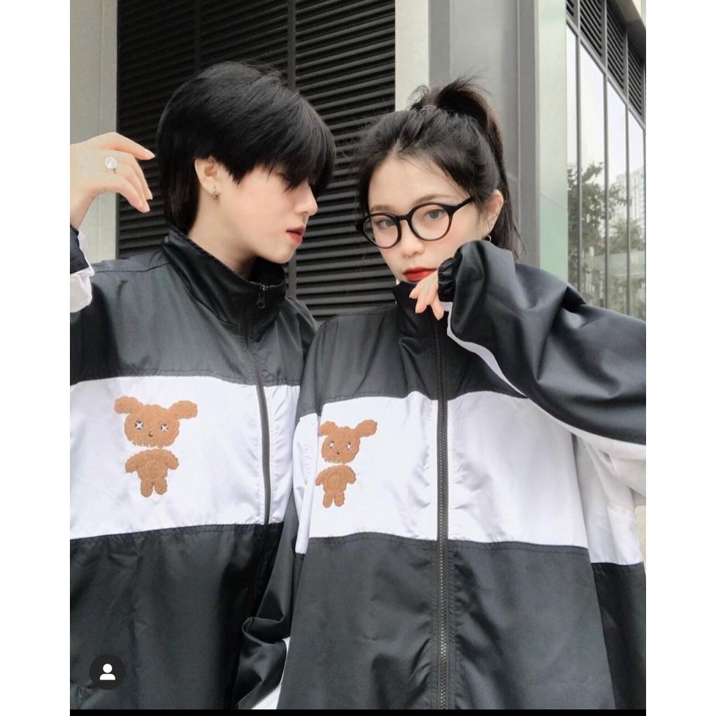 Áo Khoác Dù Nam Nữ Unisex - Áo Khoác Jacket Bombers GẤU Siêu Hot, Áo khoác nam nữ Ullzang Basic có form rộng XL