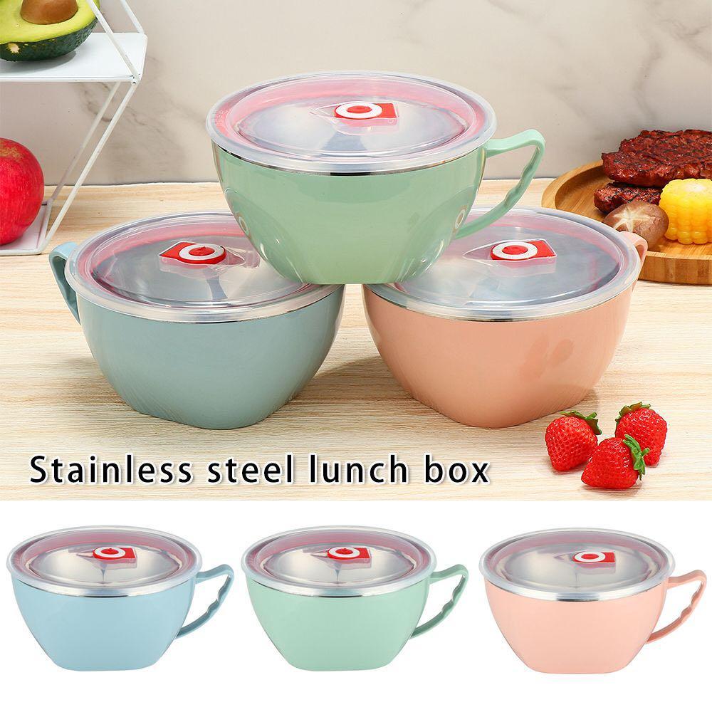 TÔ ĂN MÌ , ĂN CHÁO LÕI INOX CÁCH NHIỆT 2 LỚP CÓ NẮP ĐẬY VÀ TAY CẦM CHỐNG NÓNG