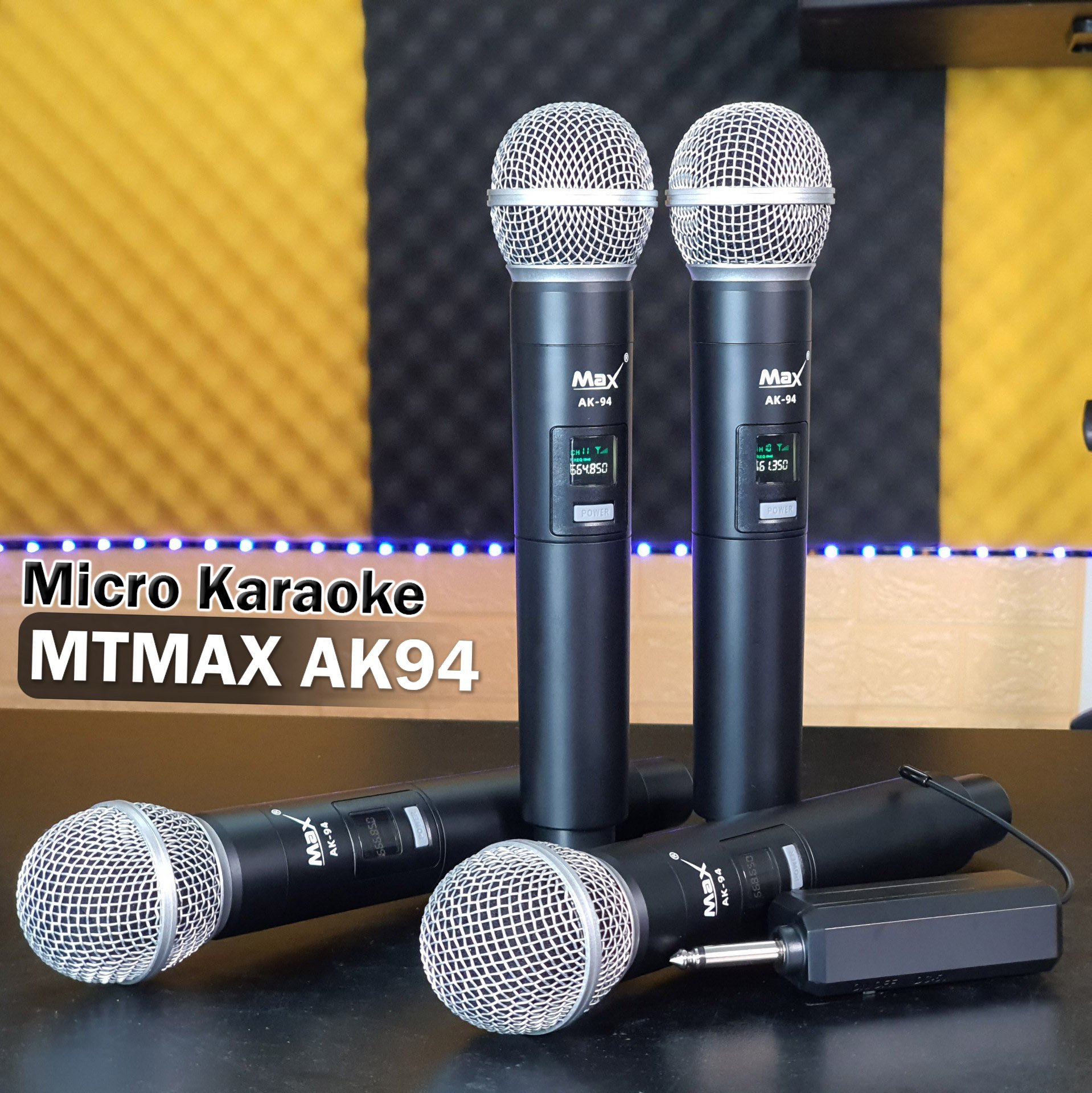 Micro Không Dây MTMAX AK94 Cao Cấp 4 Mic Chuyên Dùng Chuyên Dùng Cho karaoke gia đình, vui chơi hội họp, tiện dụng khi di chuyển sẳn sàn giúp bạn chinh phục mọi bài hát, giá tốt chất lượng cao