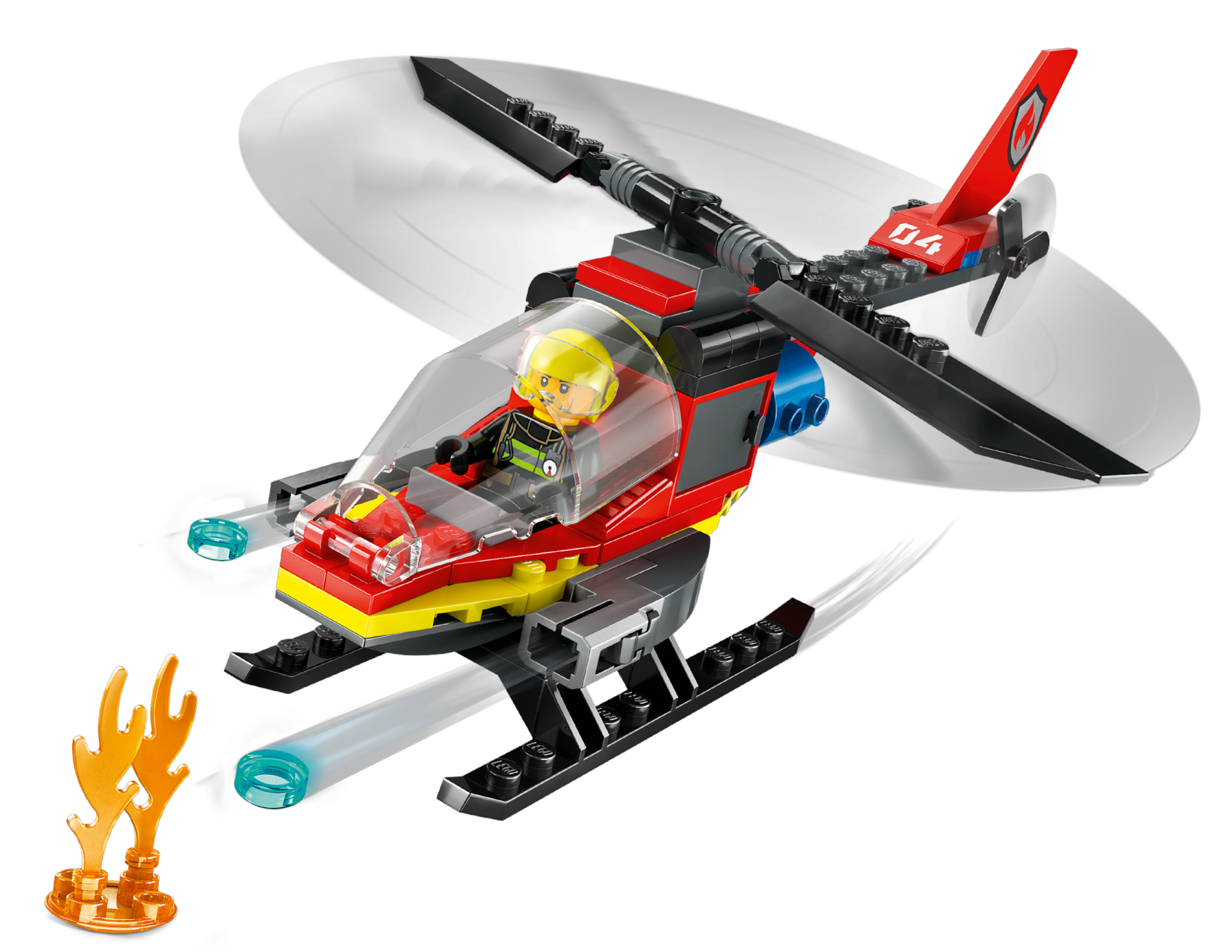 Hình ảnh Đồ Chơi Lắp Ráp Trực Thăng Cứu Hỏa - Fire Rescue Helicopter - Lego City 60411 (85 Mảnh Ghép)