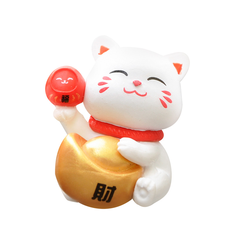 Mô Hình Mèo Lucky Mini Bộ 6 Trang Trí Tiểu Cảnh Decord Ô tô_ Hàng chính hãng