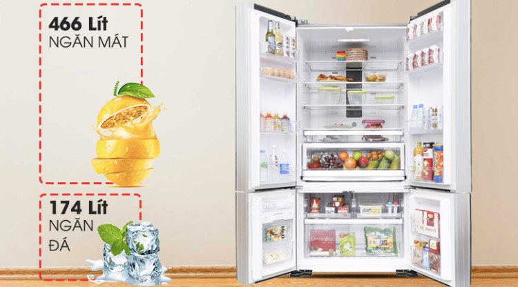 Dung tích lớn - Tủ lạnh Hitachi Inverter 640 lít WB800PGV5 GBK Dung tích lớn - Tủ lạnh Hitachi Inverter 640 lít WB800PGV5 GBK