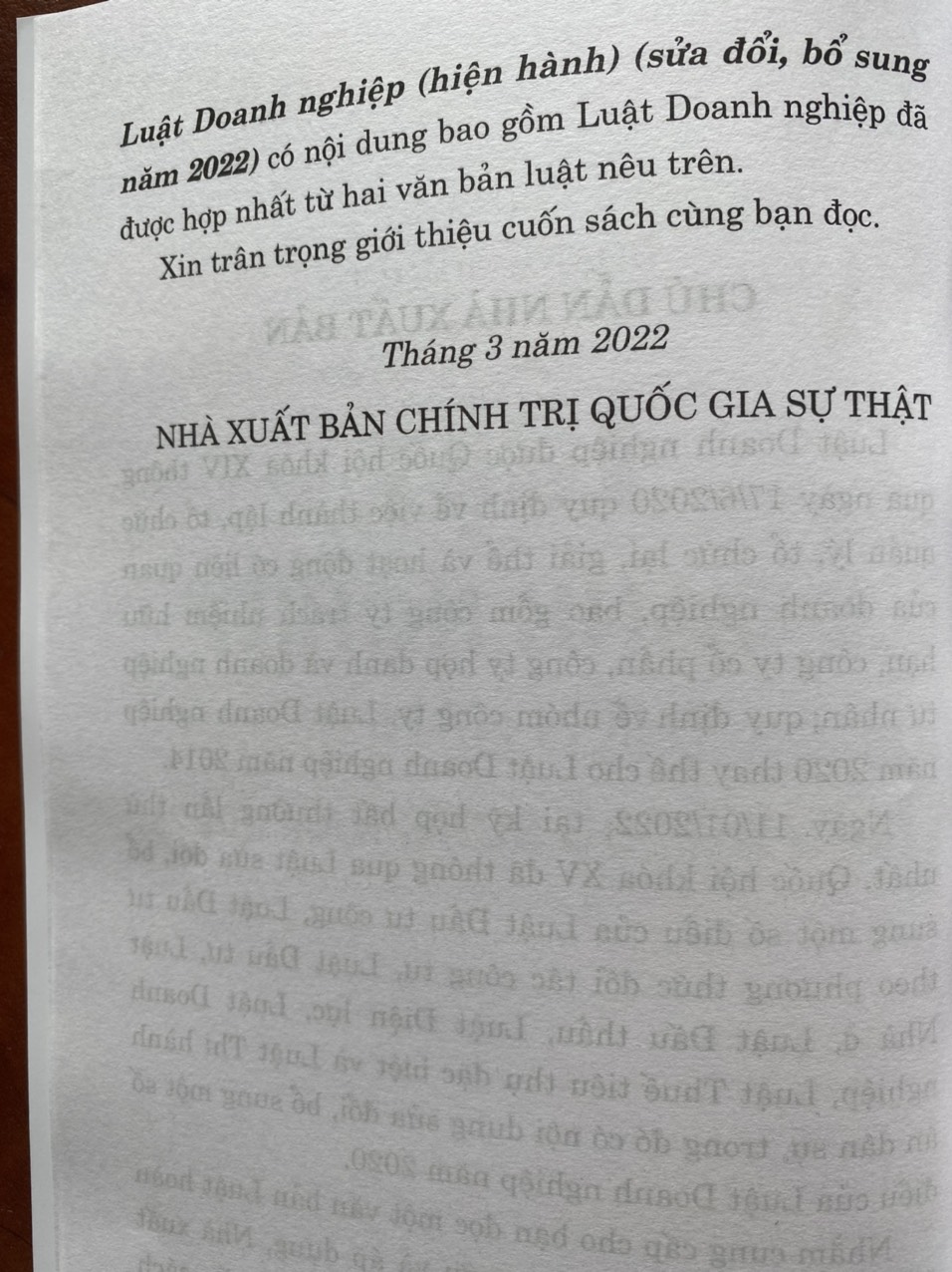 Luật Doanh Nghiệp (Hiện Hành) (Sửa Đổi, Bổ Sung Năm 2022)