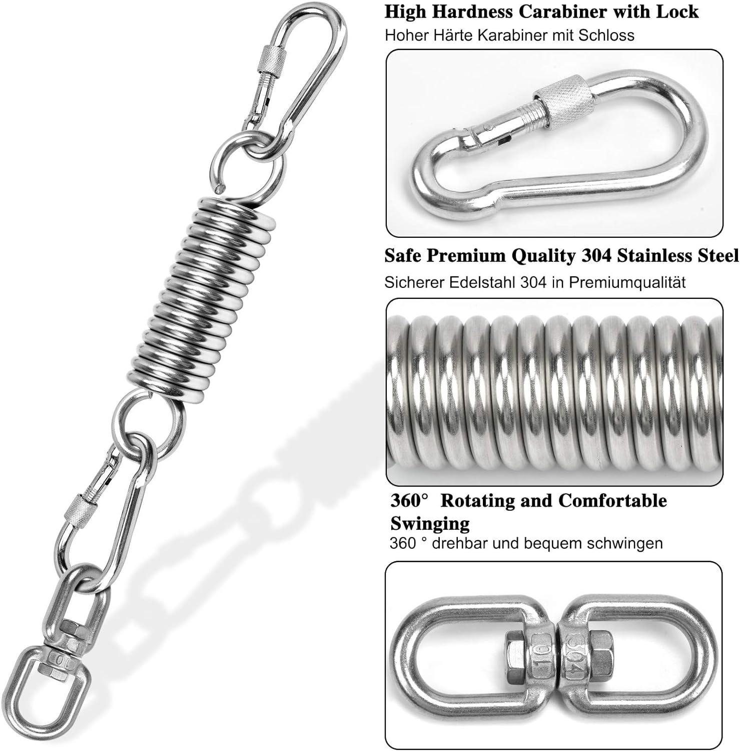 Treo ghế treo, phụ kiện treo ghế lò xo dao động lò xo căng lò xo treo lò xo thép 2 móc gài và xoay 360° Tải trọng lên đến 250kg dành cho giá treo bao đấm, võng tập yoga