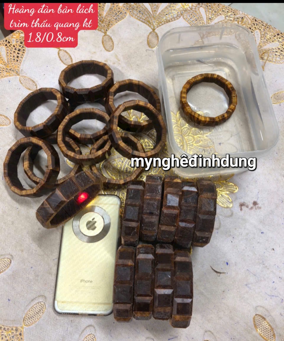 Vòng  tay gỗ  quý Vương mộc hoàng đàn tuyết lạng sơn  tuyệt đẹp