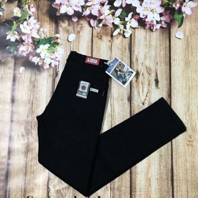 Quần jeans đen nữ co giãn size lưng cao