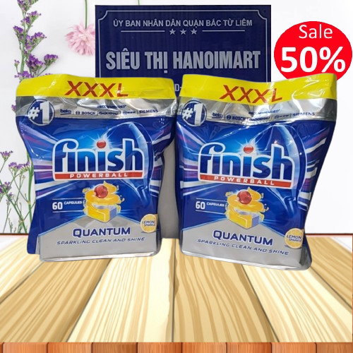 Combo 2 gói viên rửa bát finish quantum 60 viên