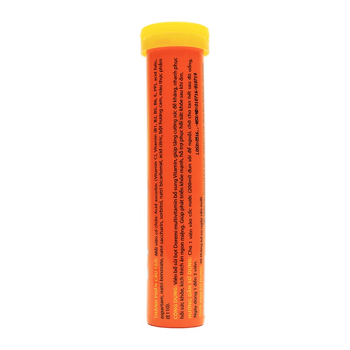 Thực phẩm bảo vệ sức khỏe Bổ sung Vitamin tổng hợp Doremi Multivitamin vị cam 20 viên/ tuýp- Bổ sung vitamin, giúp tăng cường sức đề kháng, nhanh hồi phục sức khỏe, kích thích ăn ngon miệng