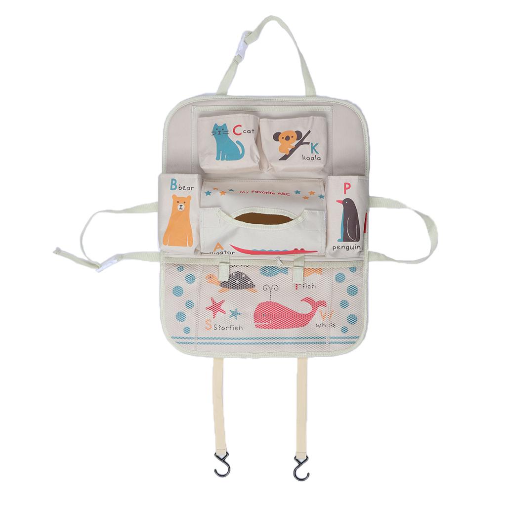 Cartoon Car Seat Back Multi-Pocket Storage Bag Organizer