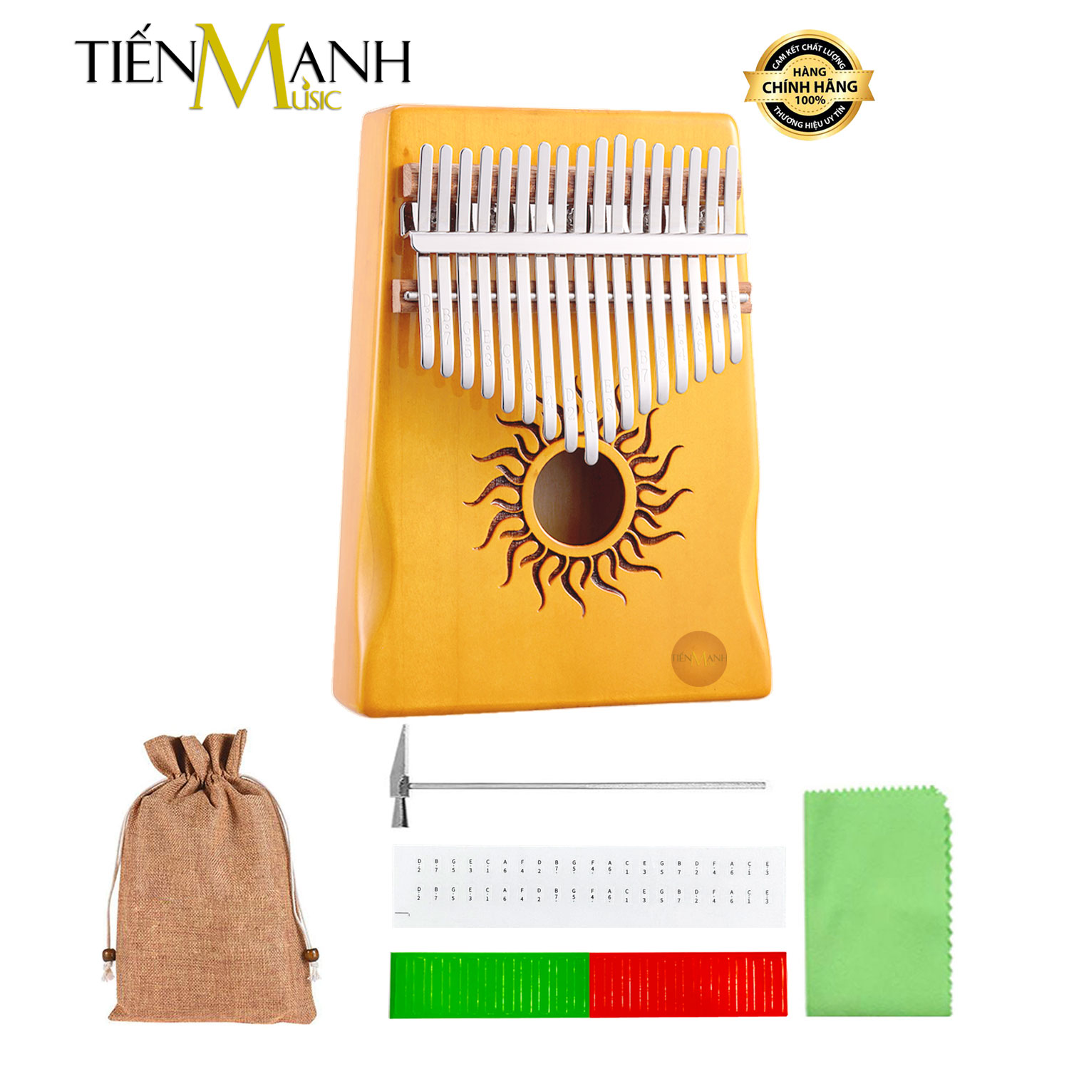 Đàn Kalimba 17 Phím Hluru KHS17 Poplar, Yellow, Brown - Nhạc Cụ Tiến Mạnh Music Hàng Chính Hãng