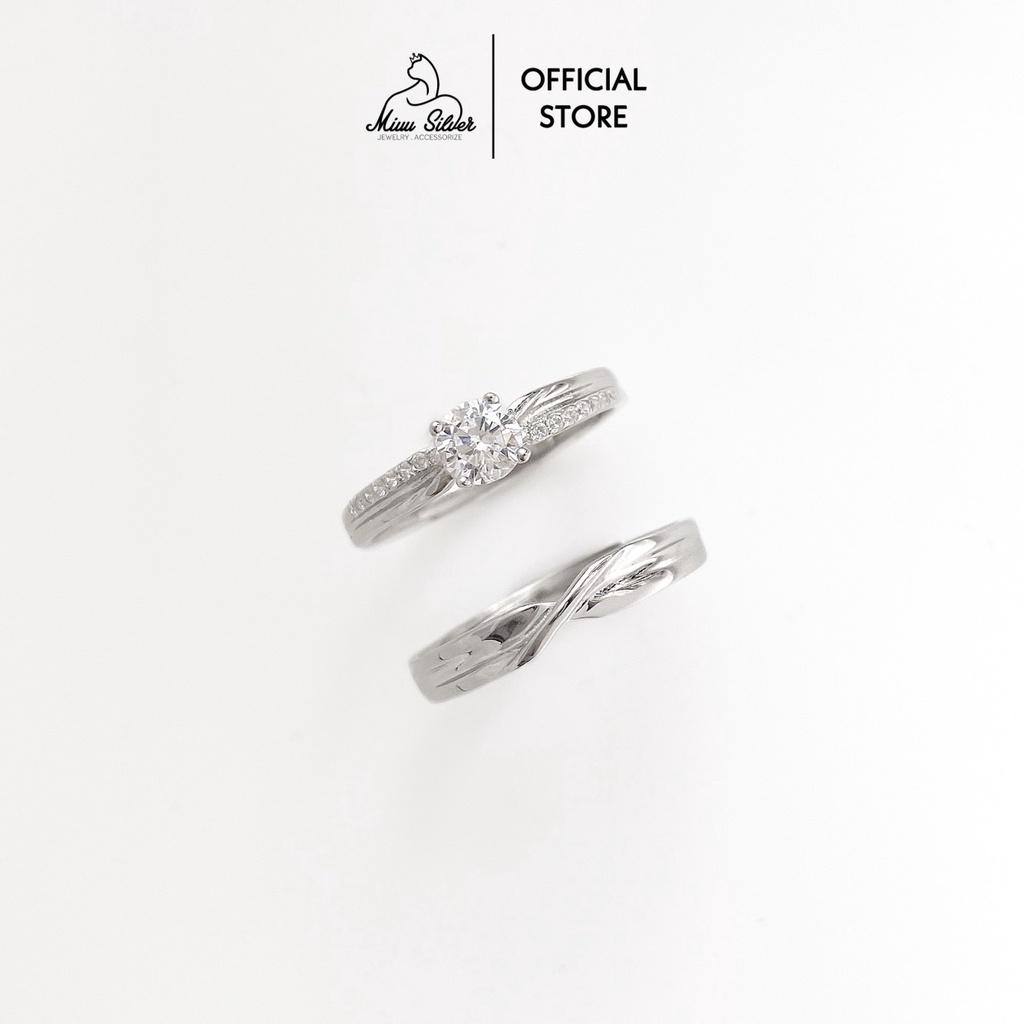 Nhẫn đôi bạc 925 Miuu Silver, nhẫn cặp nam nữ sang trọng Eternity