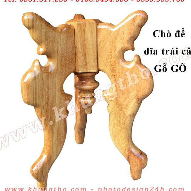 Chò gỗ 3 chân đặt đĩa trái cây thờ cúng Chò Gỗ Gõ 30-35-40cm ( KO KÈM DĨA )
