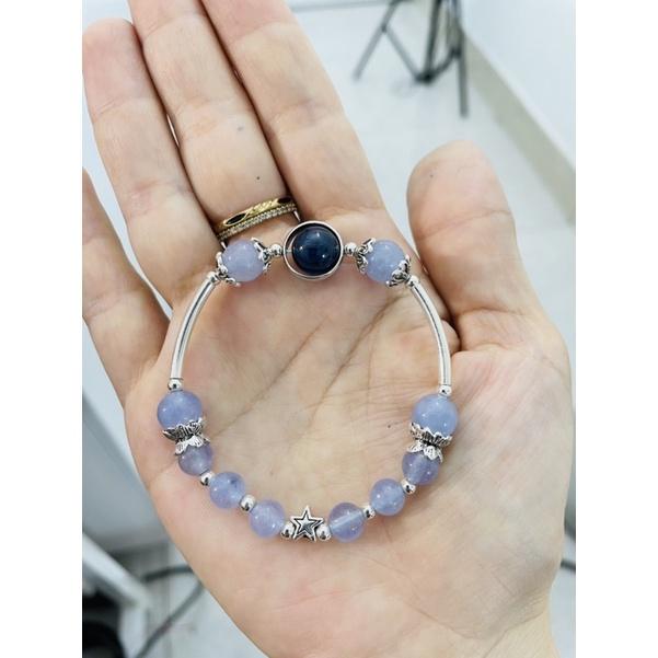 Vòng tay phong thủy theo mệnh phối cham bạc cao cấp