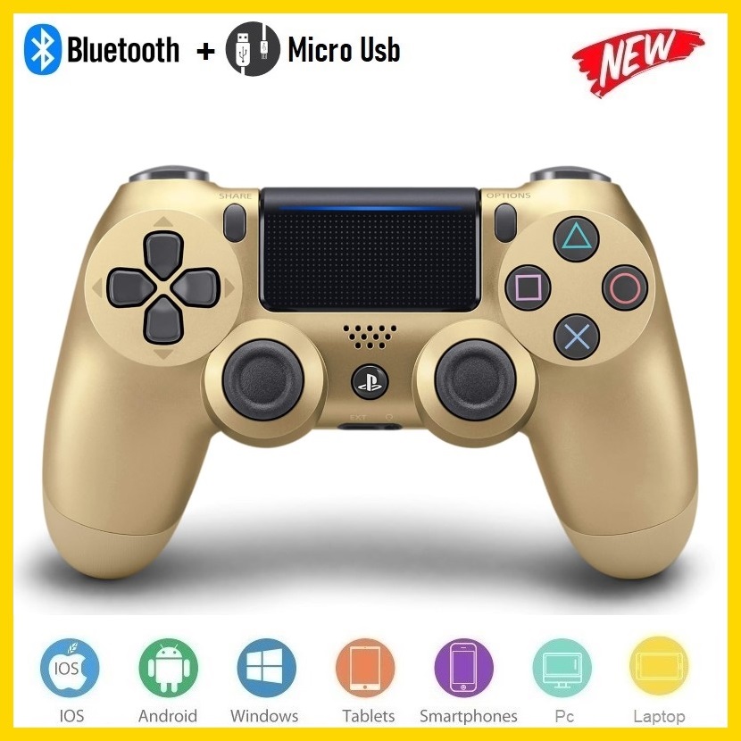 Gamepad Không dây Bluetooth PlayStation Gold cho máy tính - điện thoại - máy game Console