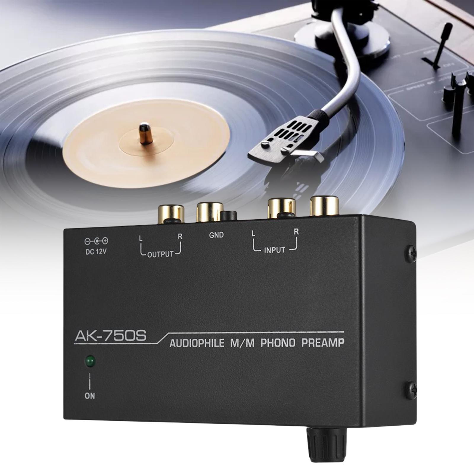 Phono Preamp Pre  US Standard Plug Portable Compact ,Black
