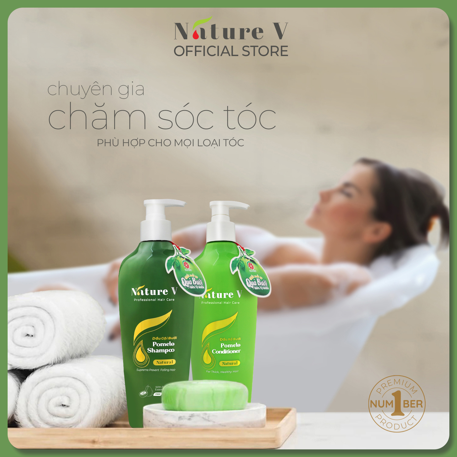 COMBO GỘI XẢ TINH DẦU BƯỞI NATURE-V