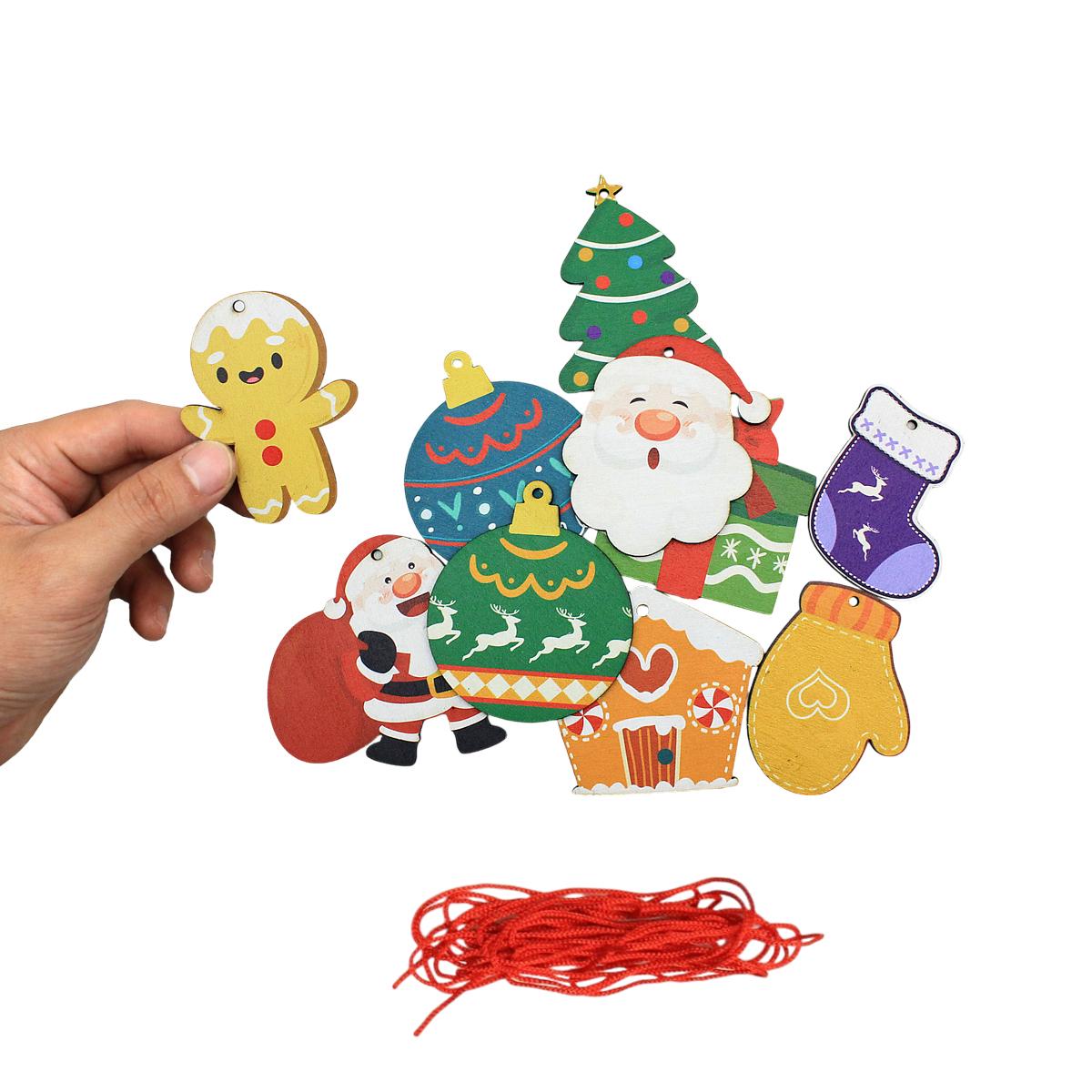 Dây Hình Gỗ Trang Trí Giáng Sinh - Bách Mộc - Set 8