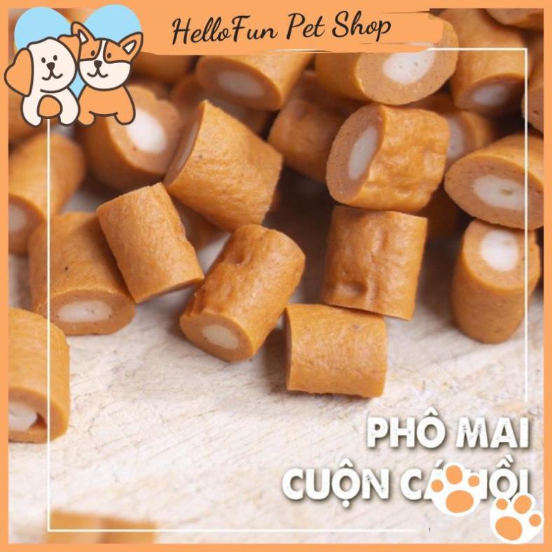 Phomai cuộn cá hồi, Phomai cuộn thịt gà Bowwow - Đồ thưởng cho chó mèo (Gói 120g