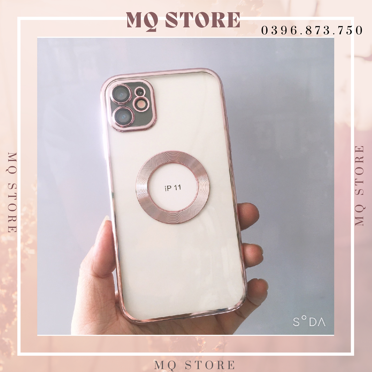 Ốp lưng viền màu hở logo Táo sang trong dành cho iPhone 11
