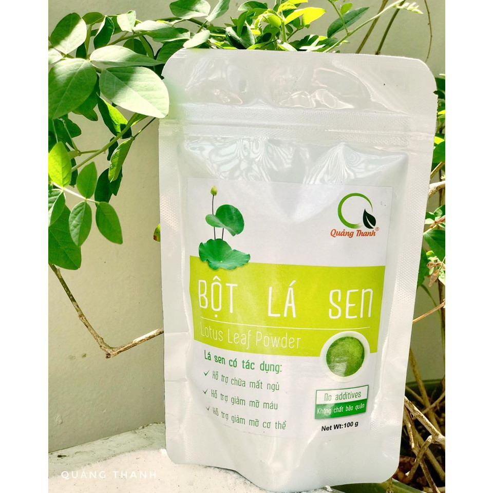 Bột lá sen sấy lạnh Quảng Thanh bịch 100gr - Hạ Mỡ Máu, Giảm Cân, Giảm mỡ nội tạng, An Thần