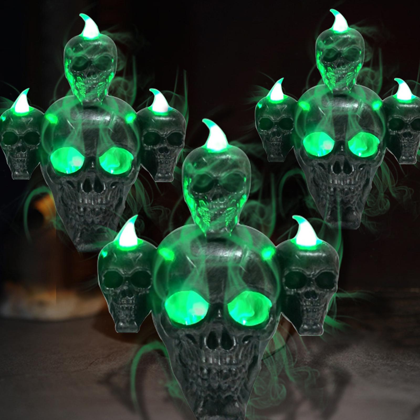 Đèn Led Đầu Lâu Trang Trí Halloween Có Khói