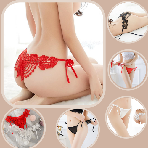 Combo 2 quần lót nữ, quần lọt khe, quần lót tam giác ren xuyên thấu, dây thắt ngang hông quyến rũ và gợi cảm LYEQ046