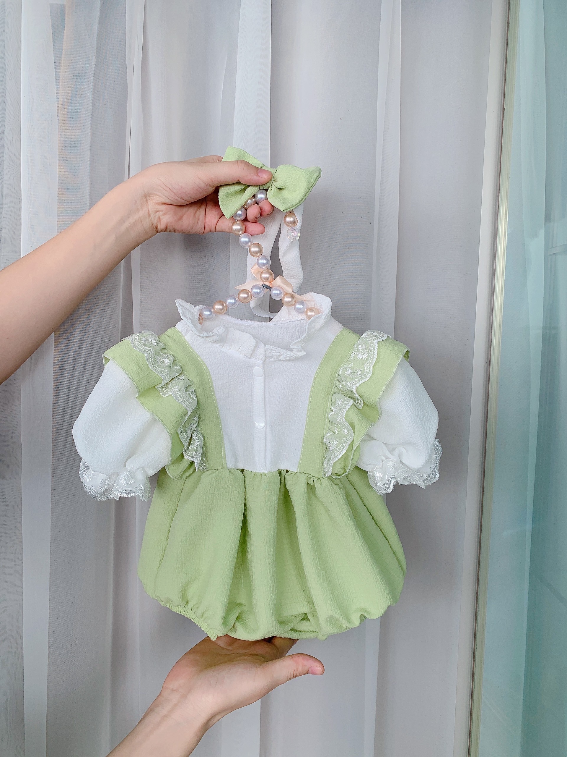 Bodysuit cho bé gái ̣̆ ̀ - NHƯ Ý HOUSE’s-body baby girl- body xanh cốm