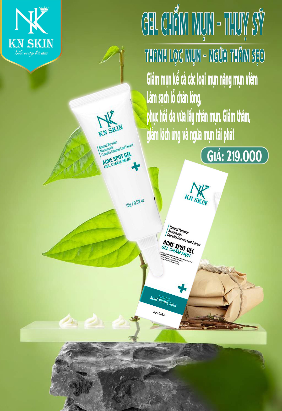 GEL CHẤM MỤN KN SKIN 