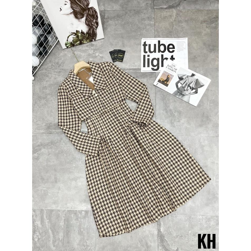 Bộ Váy Dạ Kèm Áo Khoác Croptop Caro, Set Váy Dạ Kèm Khoác Blazer Họa Tiết Caro / Size S-M / Cáo Hồng Shop
