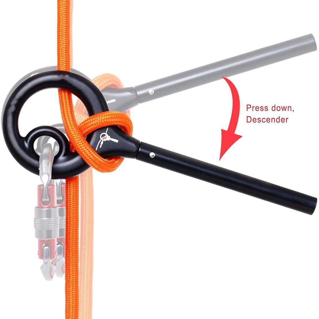 Climbing Rope Descender Rappelling Device Stop Rescuing Rappel