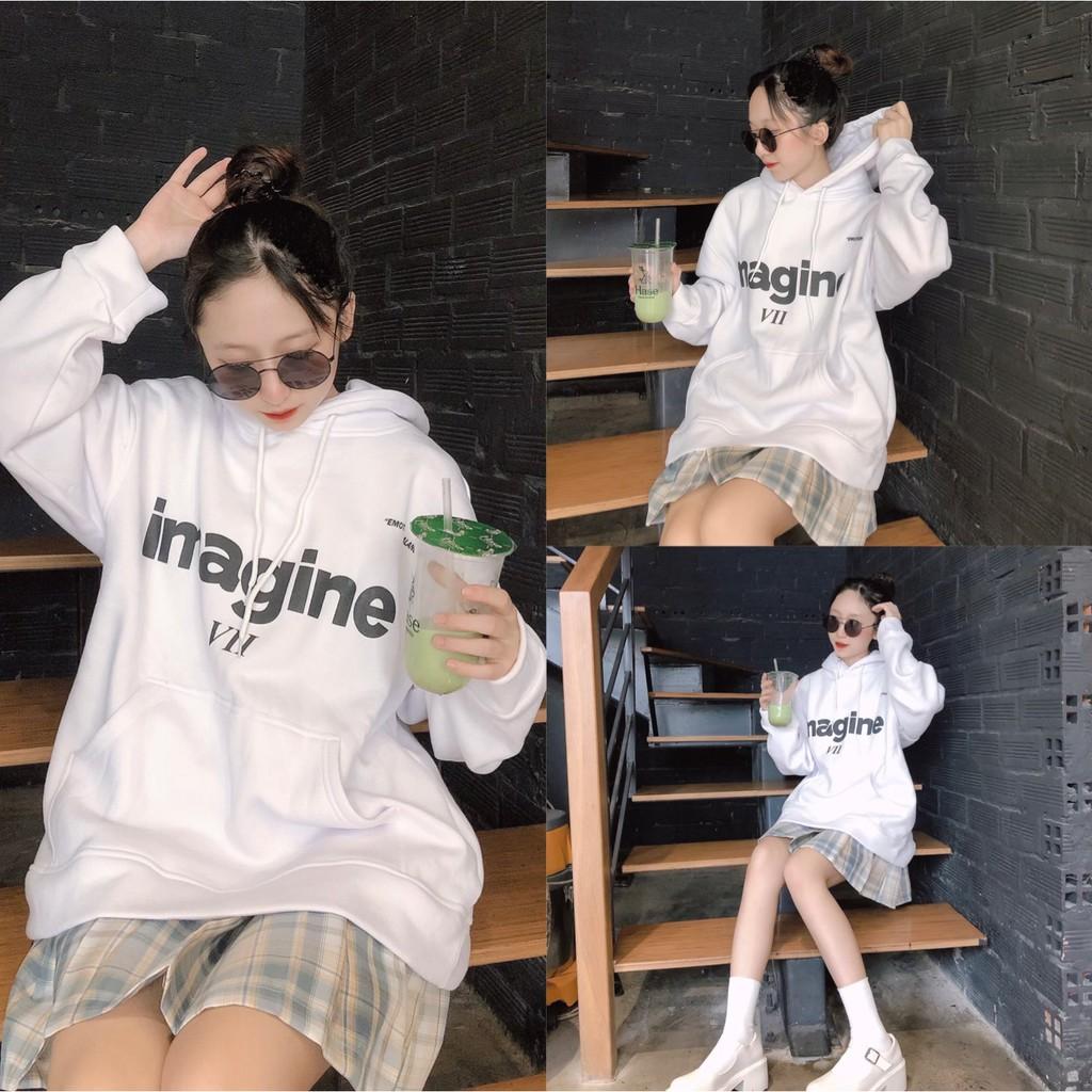 Áo hoodie Nỉ Bông IMAGANE Unisex nam nữ oversize form rộng ZOZO