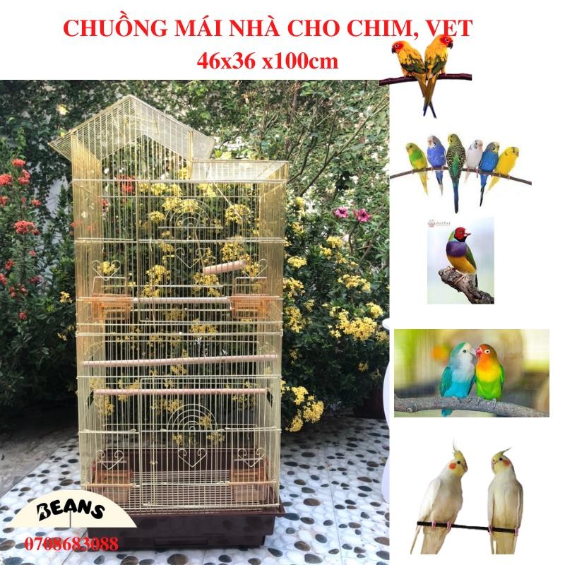 Lồng mái nhà màu Gold dành cho chim, vẹt như lovebird , cockatiel , greencheek , sun , ngực hồng , monk , 7 màu