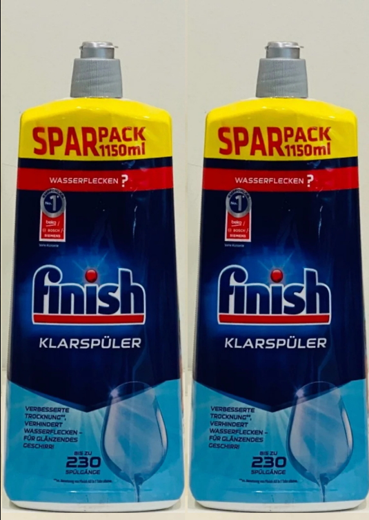 Combo 2 chai nước làm bóng finish 1150ml dùng cho máy rửa bát chén