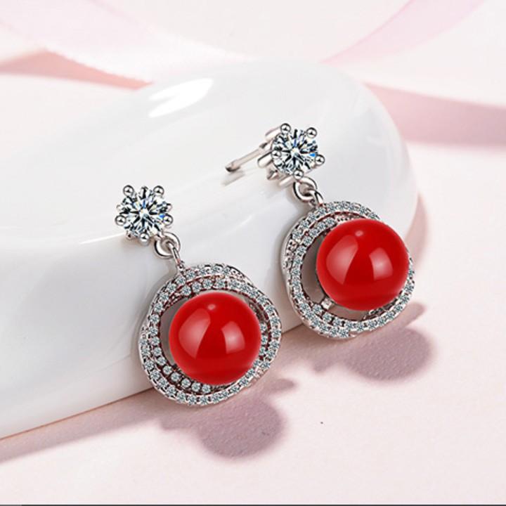 Bông tai ngọc viền đá sang trọng BHBT359
