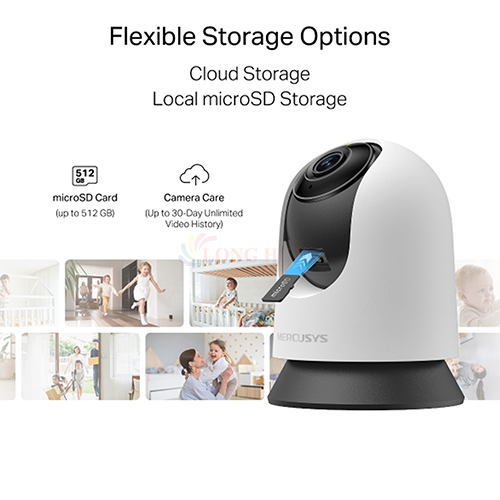 Camera trong nhà Mercusys dành cho AI Pan/Tilt Home Security Wifi Full 5MP 3K MC230 - Hàng chính hãng