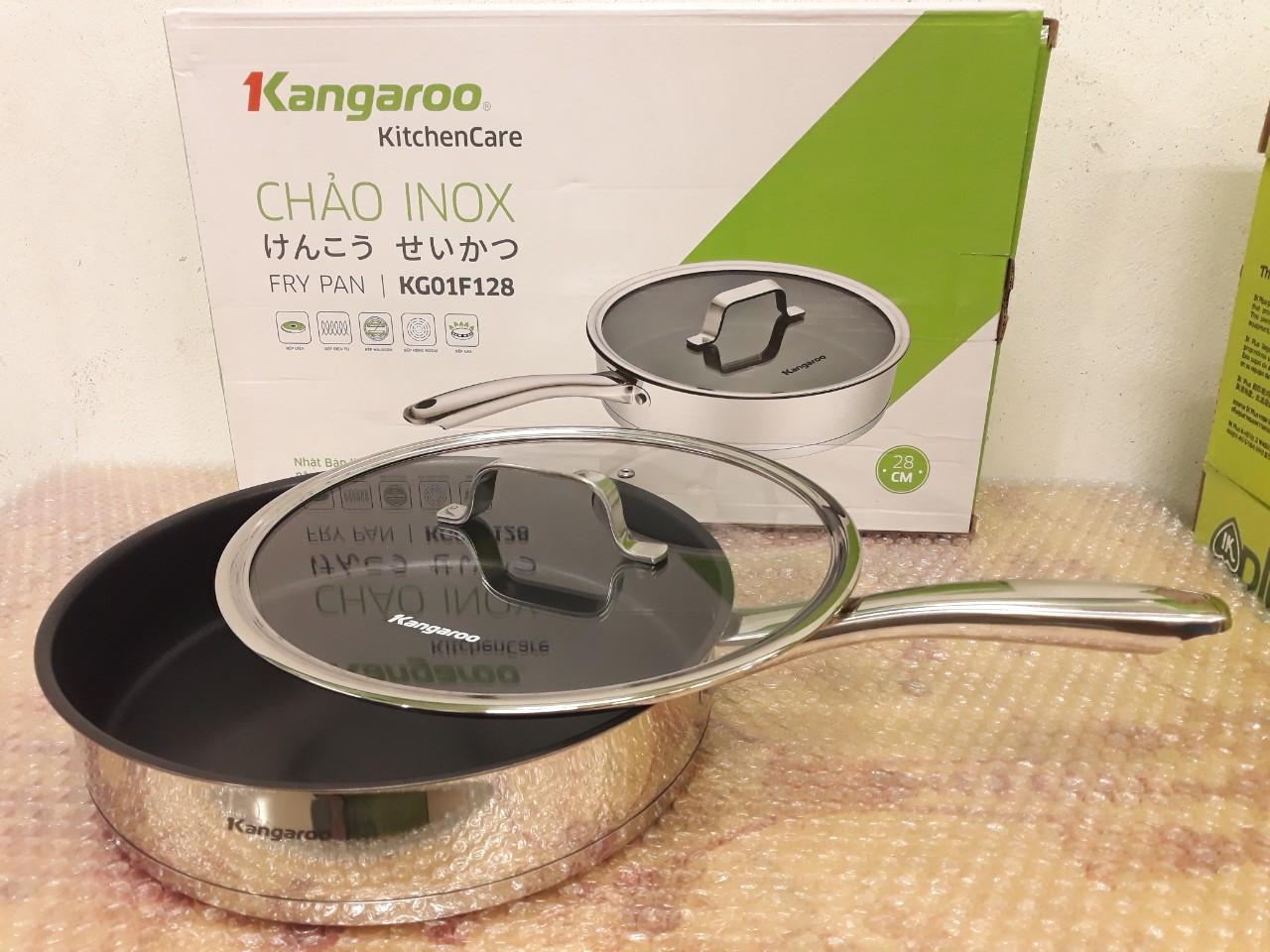 Chảo inox chống dính size 28cm KG01F128 hàng chính hãng