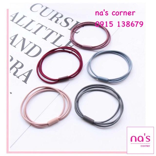 Combo 5 sợi Thun cột tóc đẹp rẻ nhiều mẫu đơn giản Chun buộc tóc dễ thương