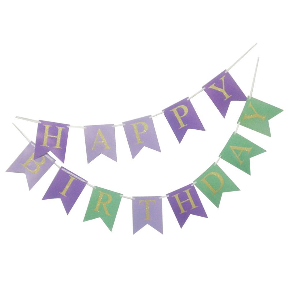 Gold Letters Bunting Banner Party Hanging Decor
