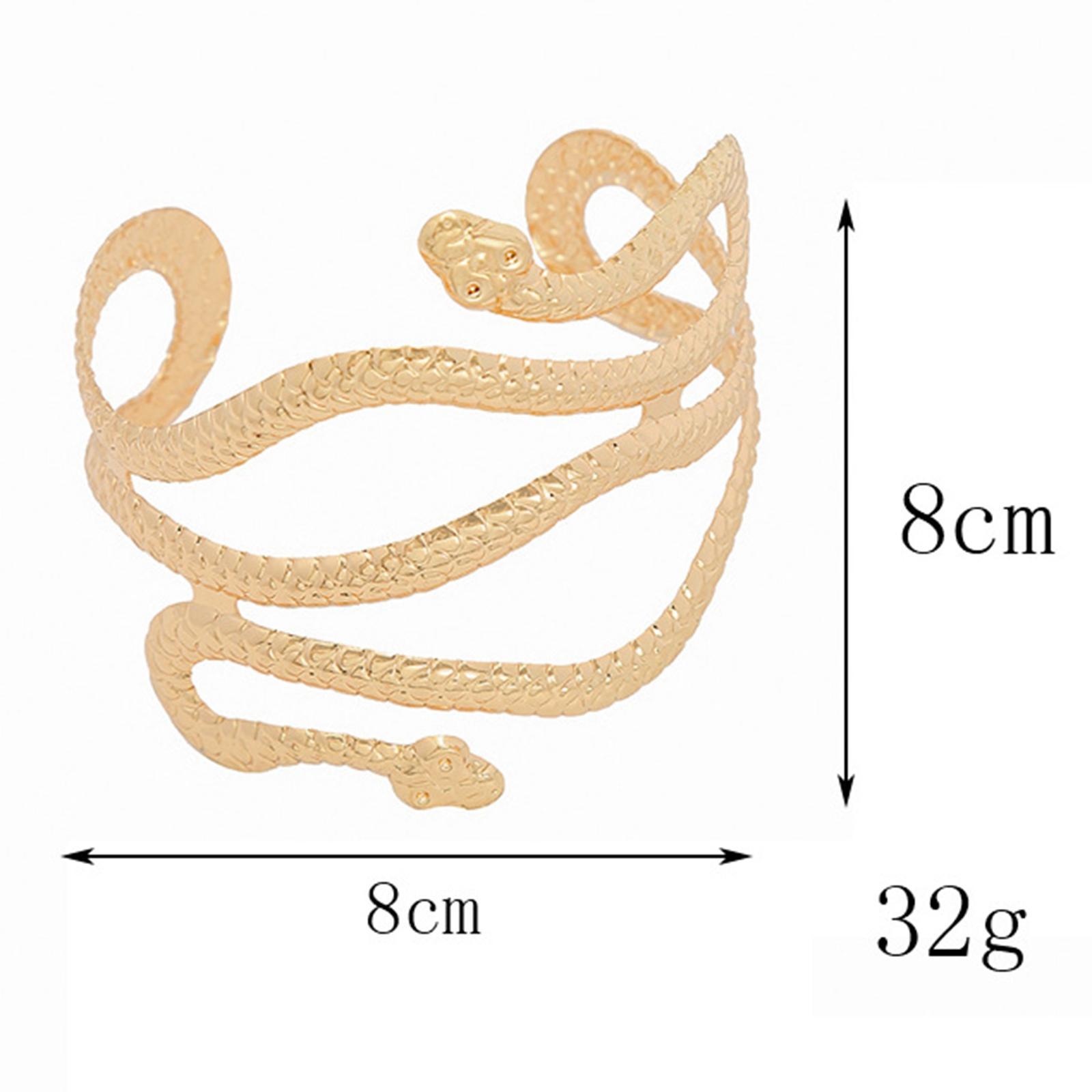 Gold&Silver Upper Arm Cuff Adjustable Snake Punk Armlet Bangle Jewelry