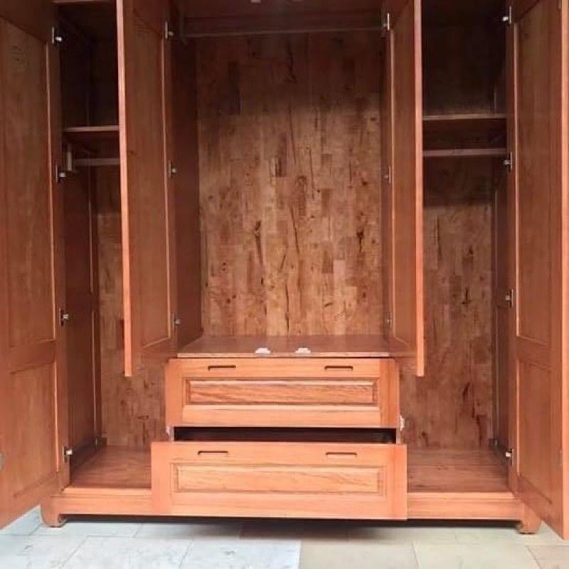 Tủ quần áo gỗ xoan đào 4 cánh