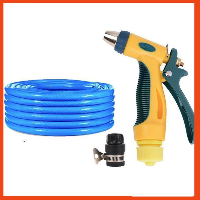 Bộ dây vòi xịt nước rửa xe,tưới cây tăng áp 3 lần 20m (nối nhựa đen 713-2)