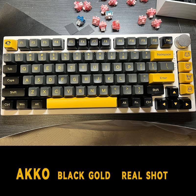 Bộ nút bàn phím cơ AKKO SAL màu trắng / đen bằng ABS chụp kép thông dụng