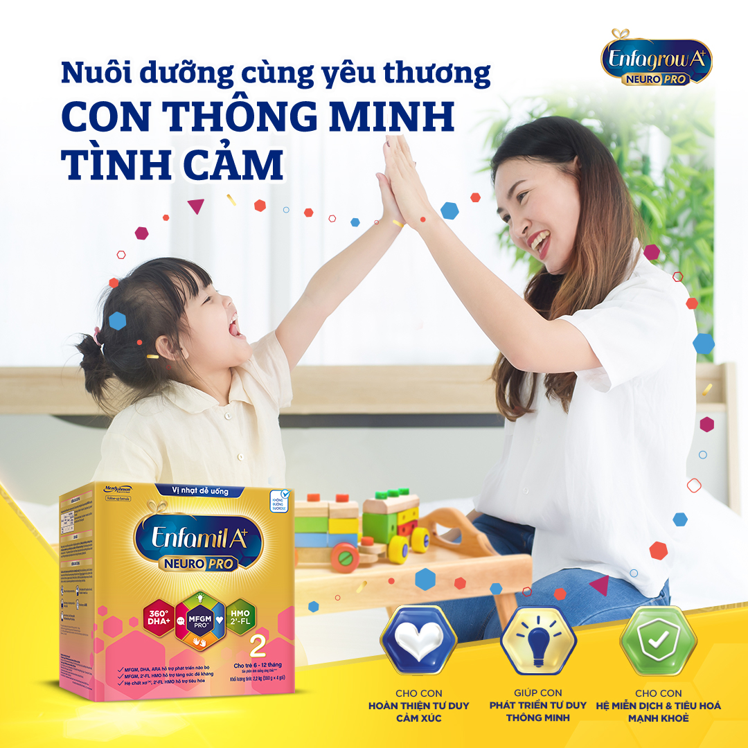 Sữa bột Enfamil A+ NeuroPro 2 với 2’-FL HMO cho trẻ từ 6 –12  tháng tuổi– 2.2kg