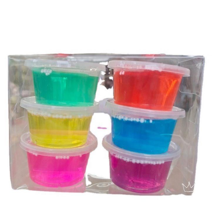 Hộp 6 slime 6 màu giỏ quai xách kèm khuôn chơi công cụ giải trí slam đẹp tuyệt squishy