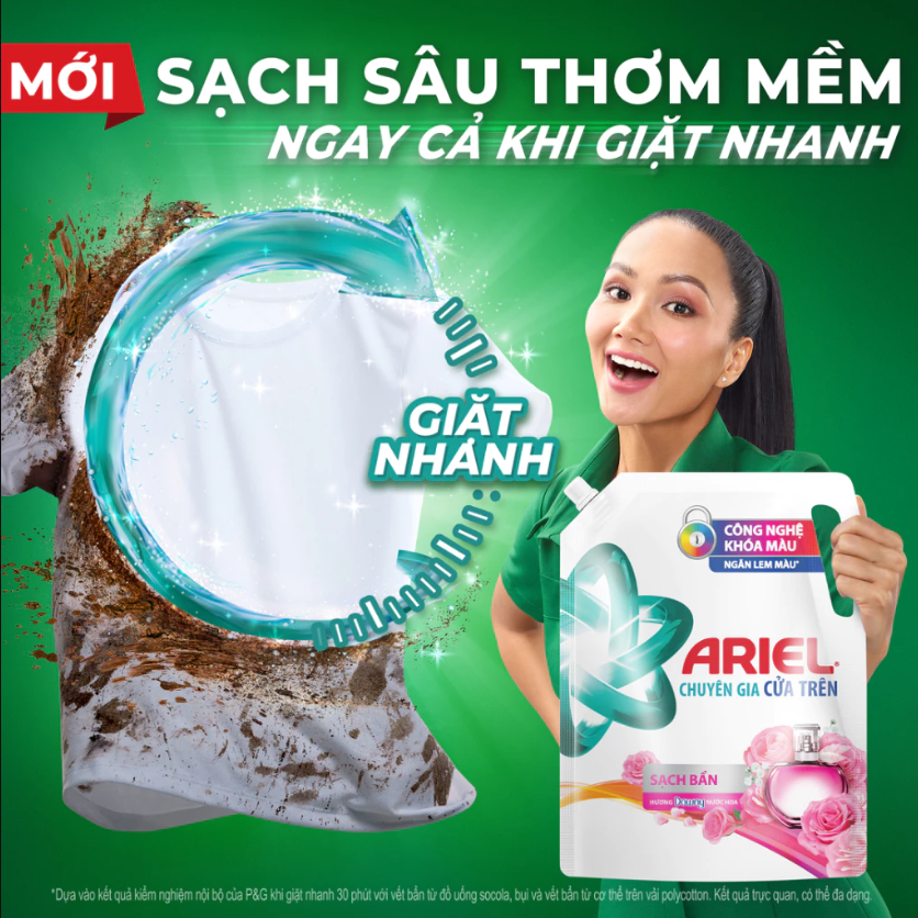 Túi Nước Giặt ARIEL Chuyên Gia Cửa Trên Ngăn Lem Màu - Hương Lavender 3.65KG