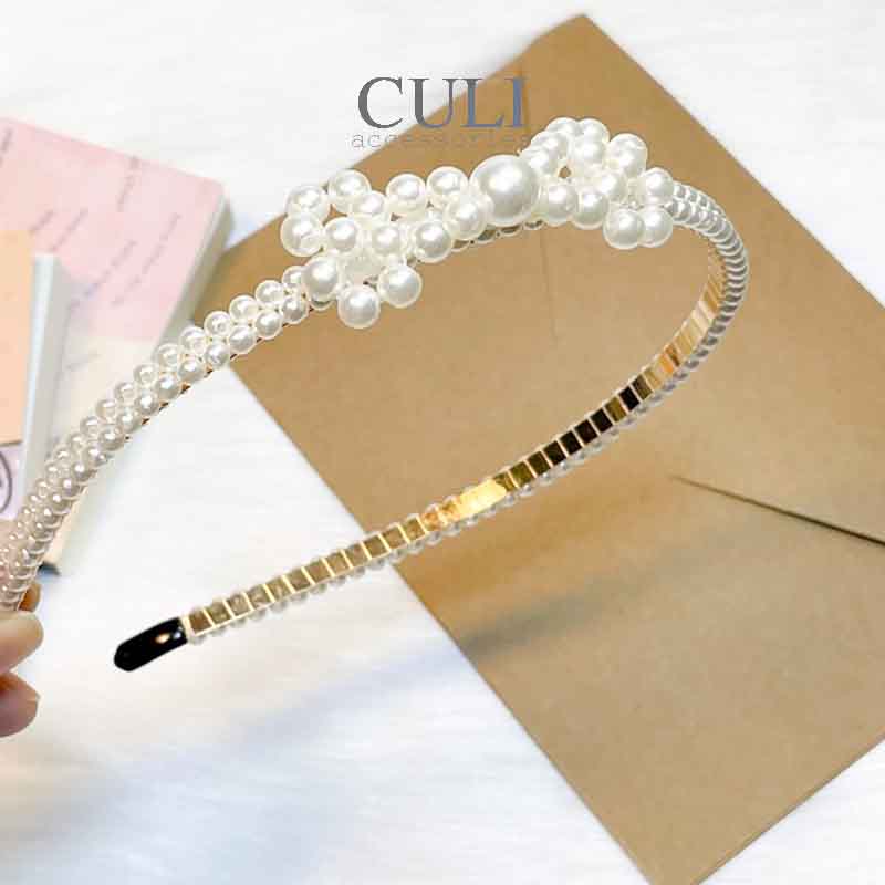 Băng đô cài tóc đính ngọc trai nhân tạo, nhiều mẫu xinh xắn style Hàn Quốc - Culi accessories