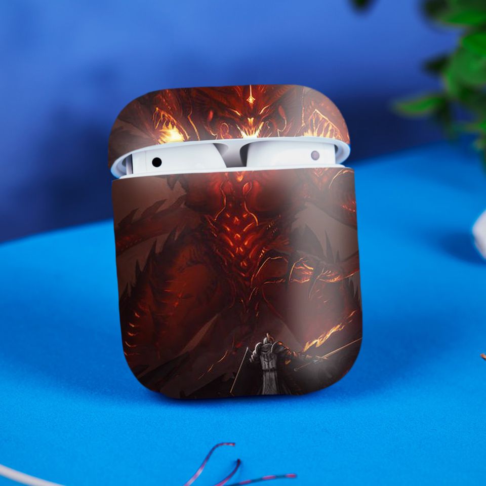 Miếng dán skin chống bẩn cho tai nghe AirPods in hình Diablo - diabl004 (bản không dây 1 và 2)