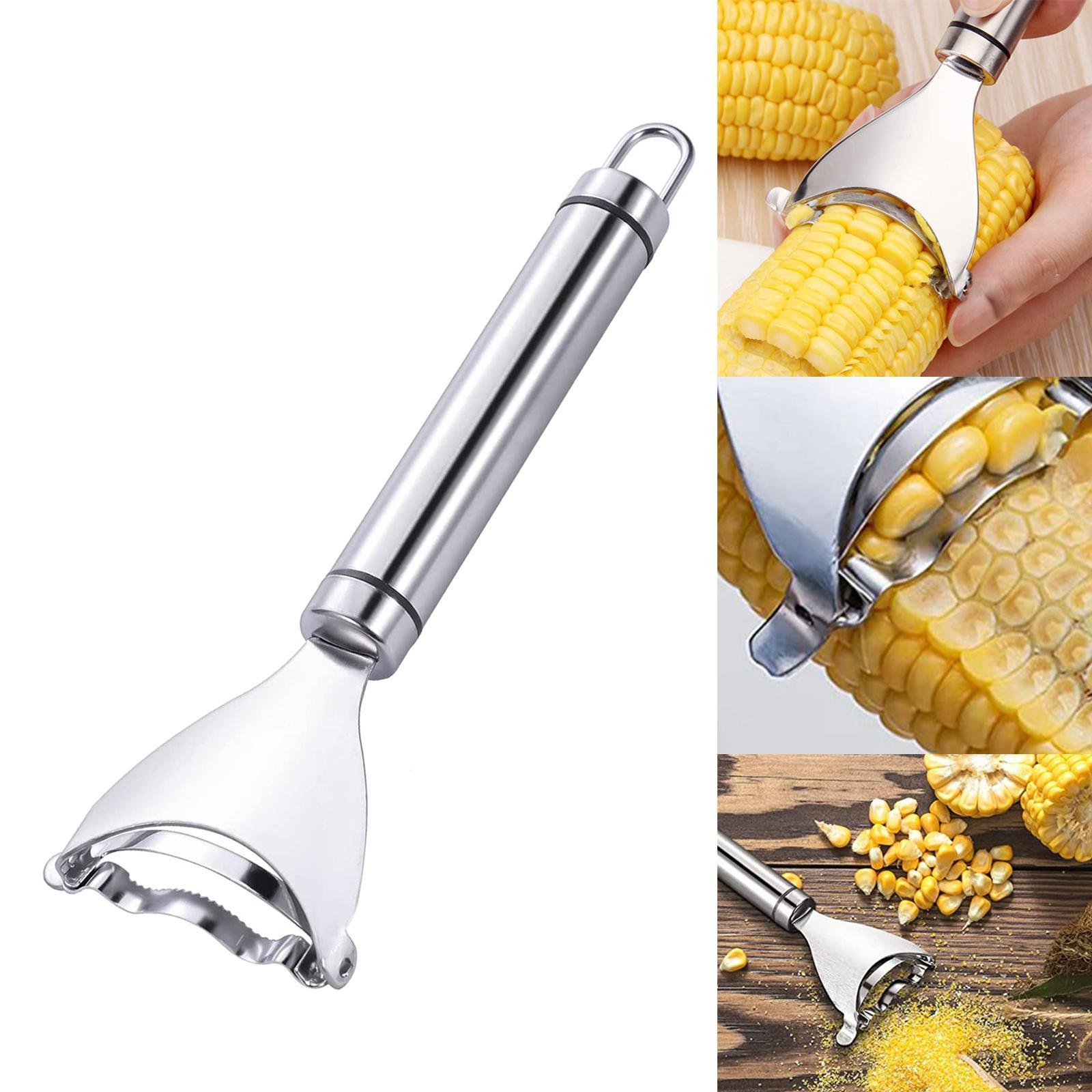 Corn Peeler,Kitchen Gadget,Stainless Steel Corn Thresher with Handle,Corn Stripper Corn Cob Stripper Tool,Thresher Corn Cutter from the Cob