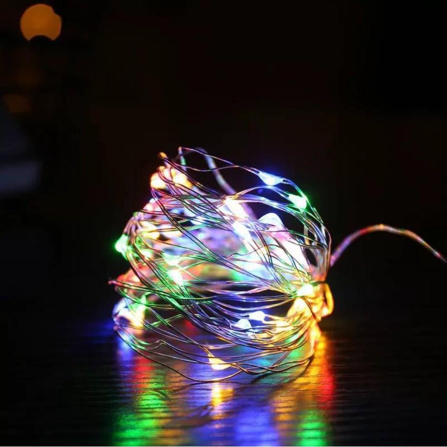 Dây đèn led trang trí fairylight đom đóm có sẵn pin dài 1m-2m ĐC03